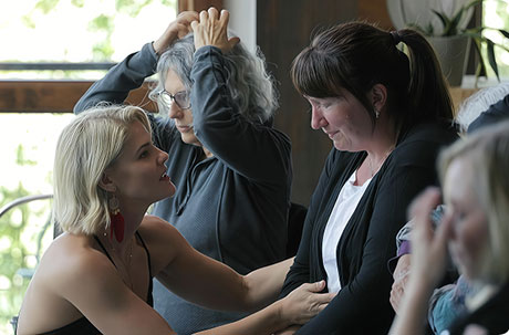 Women in supportive group session