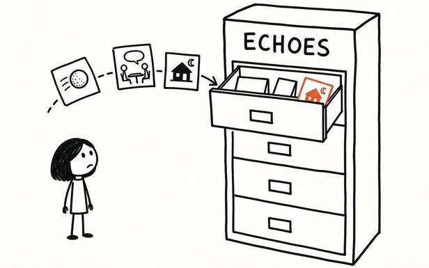 A filing cabinet labeled Echoes